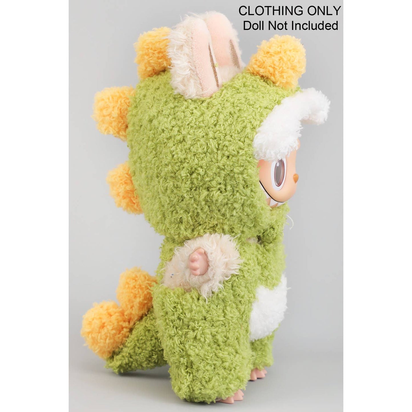 CUTE FURRY GREEN DINOSAUR LABUBU OUTFIT
