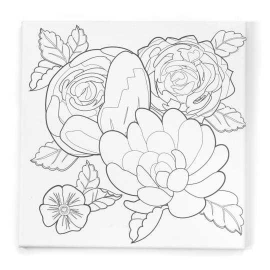 Watercolor Paint by Number Bold Floral