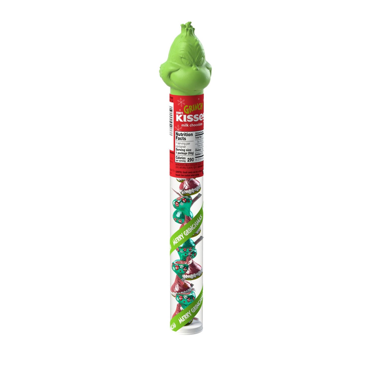 Hershey Grinch Foil Kisses Filled Holiday Cane