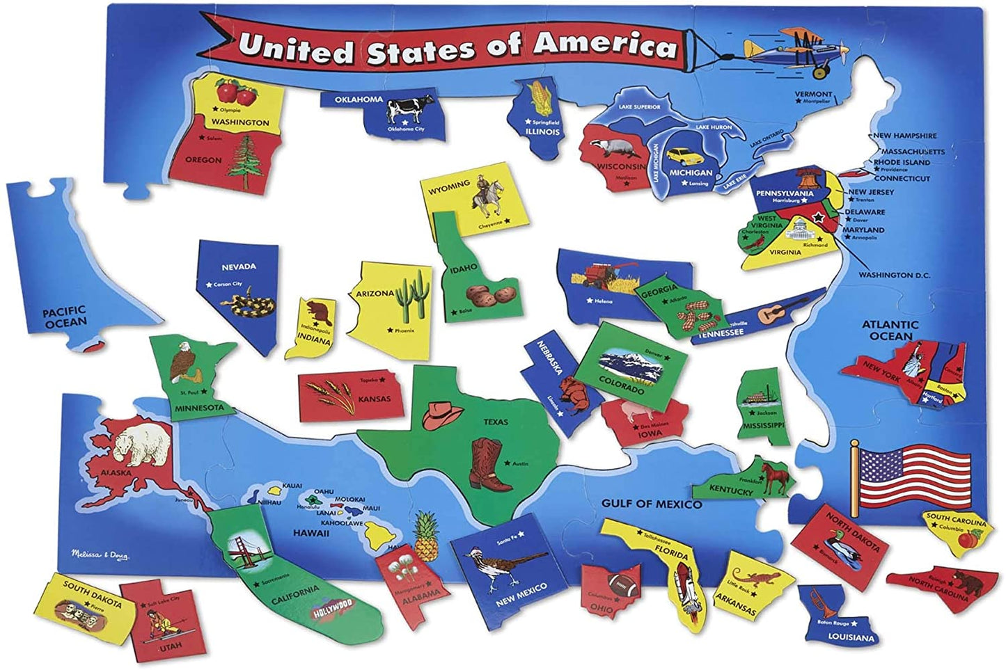 USA Map Floor Puzzle 51pc