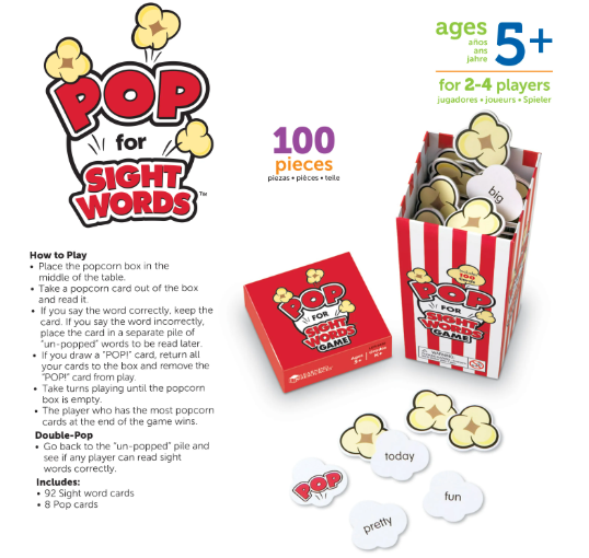 Pop for Sight Words Game