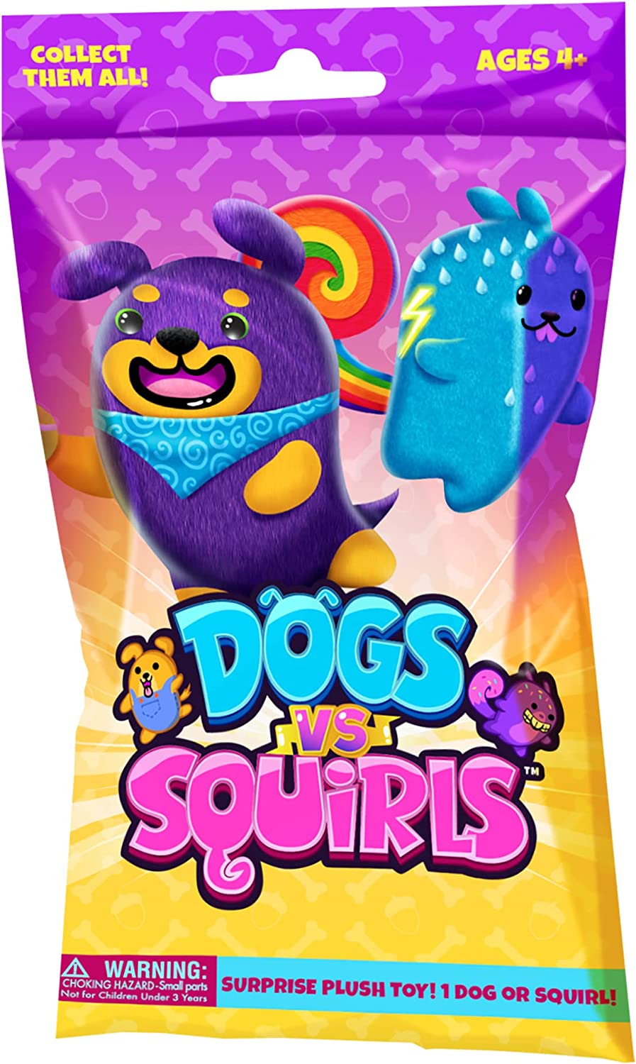 Dogs Vs Squirls 4in Plush Blind Bag