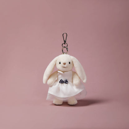 McHugs White Dress Smiling Leveret Rabbit  Bag Charm