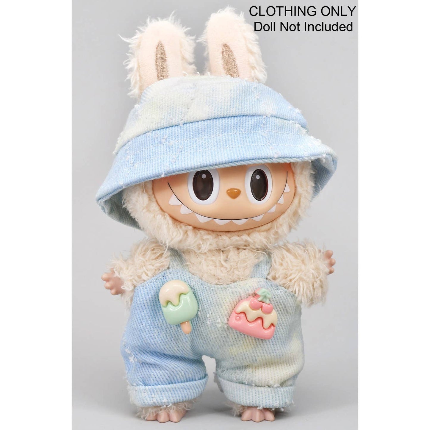 TYE DYE DENIM BUCKET HAT LABUBU OUTFIT ONLY