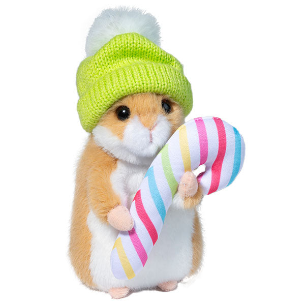 Hamster w/ Winter Hat & Candy Cane