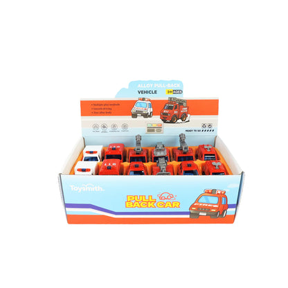 Diecast Pull Back Rescue Vehicle Asst