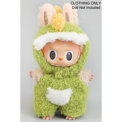 CUTE FURRY GREEN DINOSAUR LABUBU OUTFIT