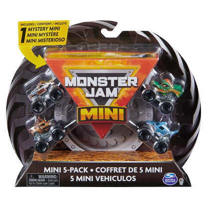 Monster Jam 5 Pack with Mystery Collectible Monster Truck 1:87 Scale