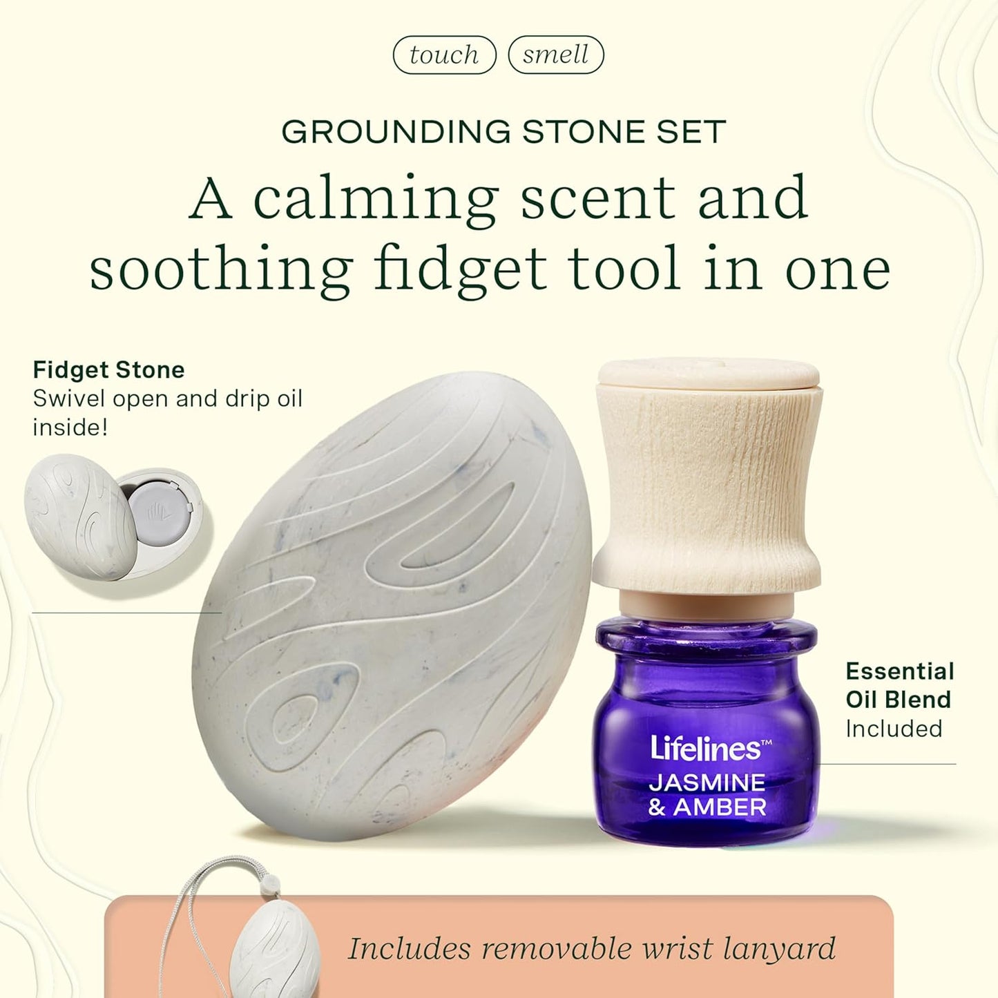 Grounding Stone & Oil Set - Jasmine & Amber
