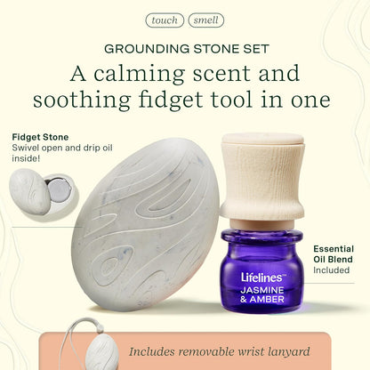 Grounding Stone & Oil Set - Jasmine & Amber