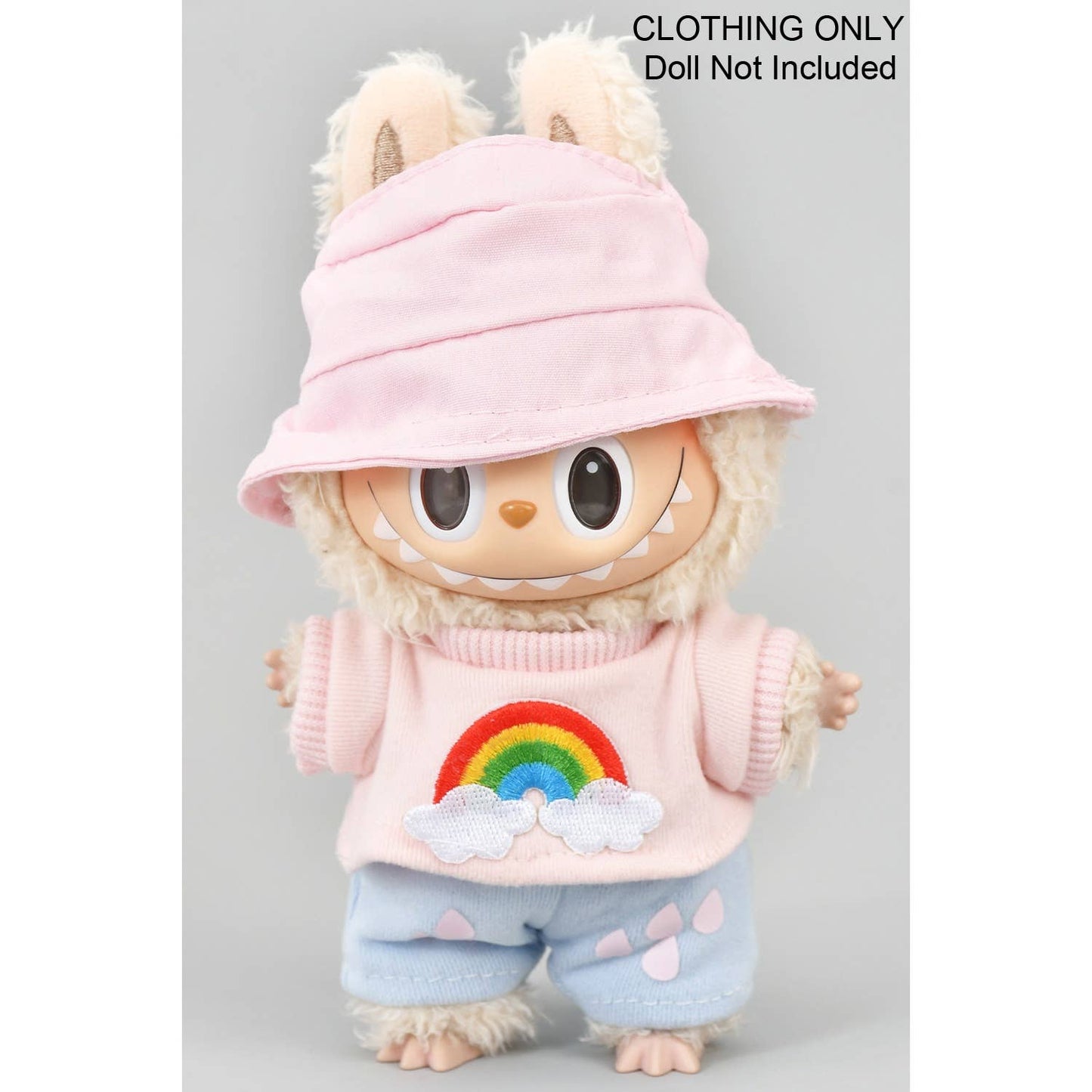 BUCKET HAT SHIRT AND PANTS LABUBU OUTFIT ONLY