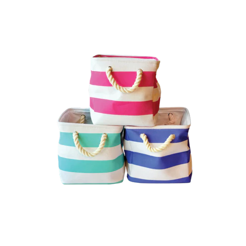 Striped Canvas Tote - 3 Colors