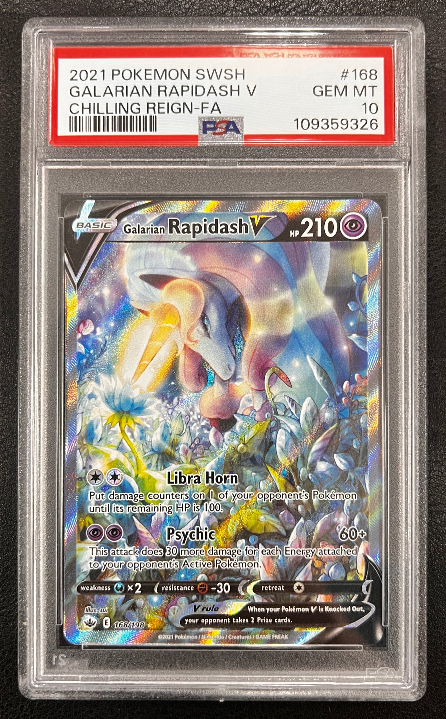 Pokemon Galarian Rapidash V 168 PSA 10