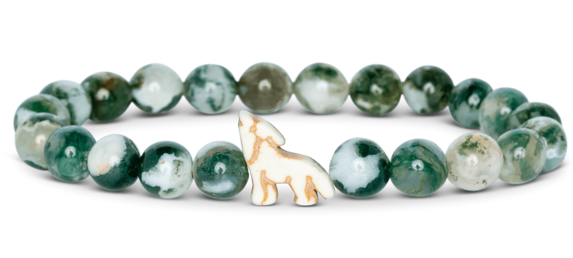Woodland Green Wolf Bracelet