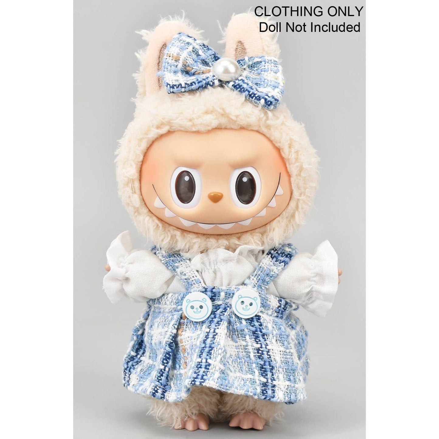 THREE PIECE TWEED OVERALL LABUBU OUTFIT