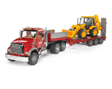 Mack Flatbed with Backhoe