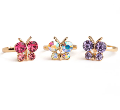Butterfly Gem Rings