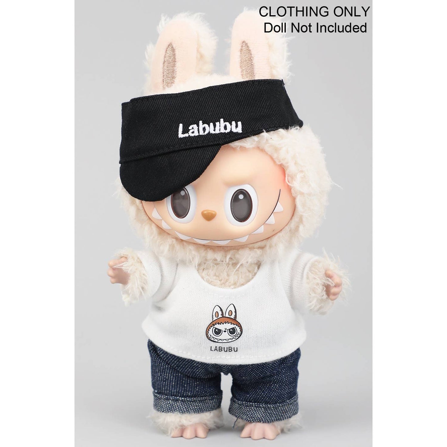 VISOR JEANS AND SHIRT LABUBU OUTFIT