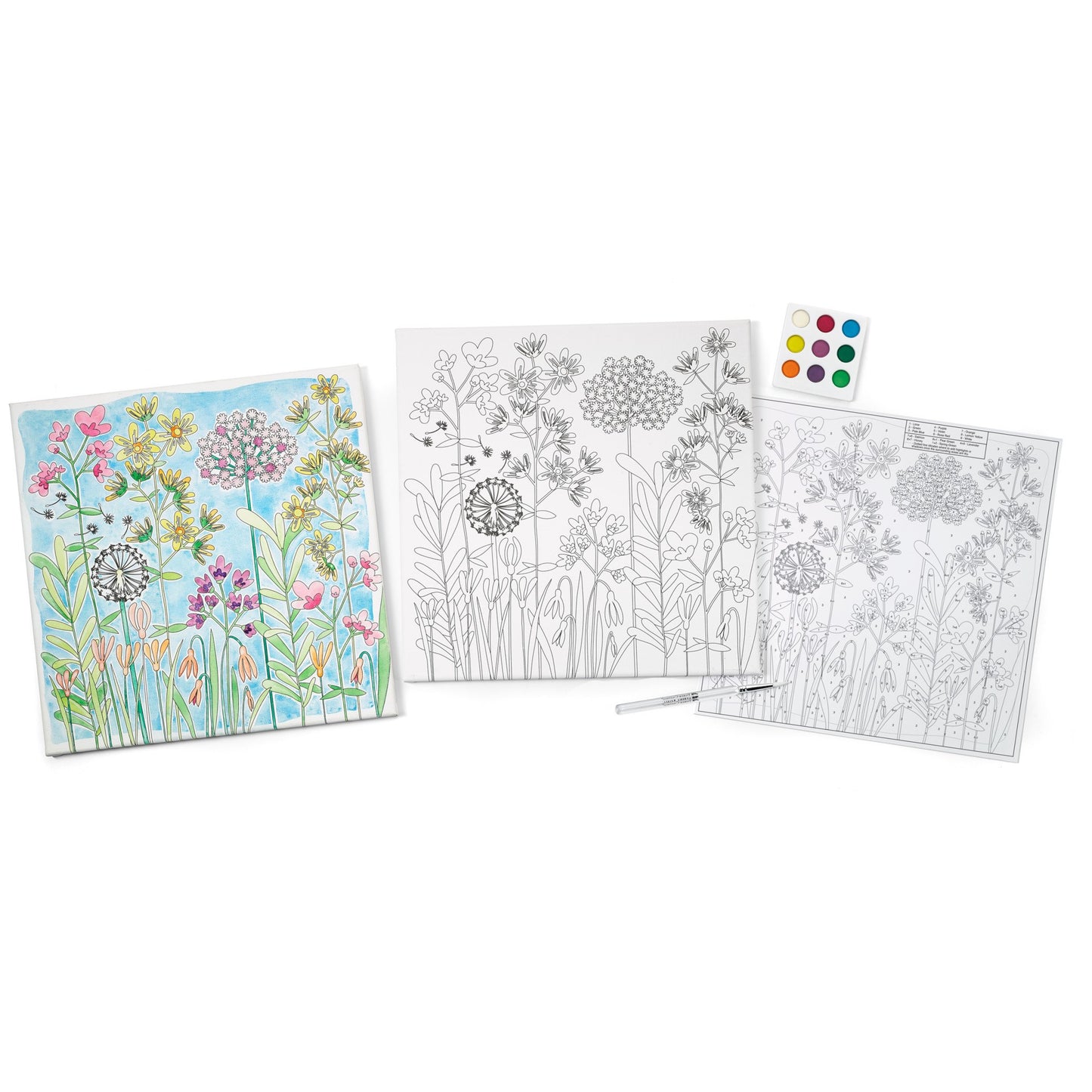 Watercolor Paint by Number Farm House