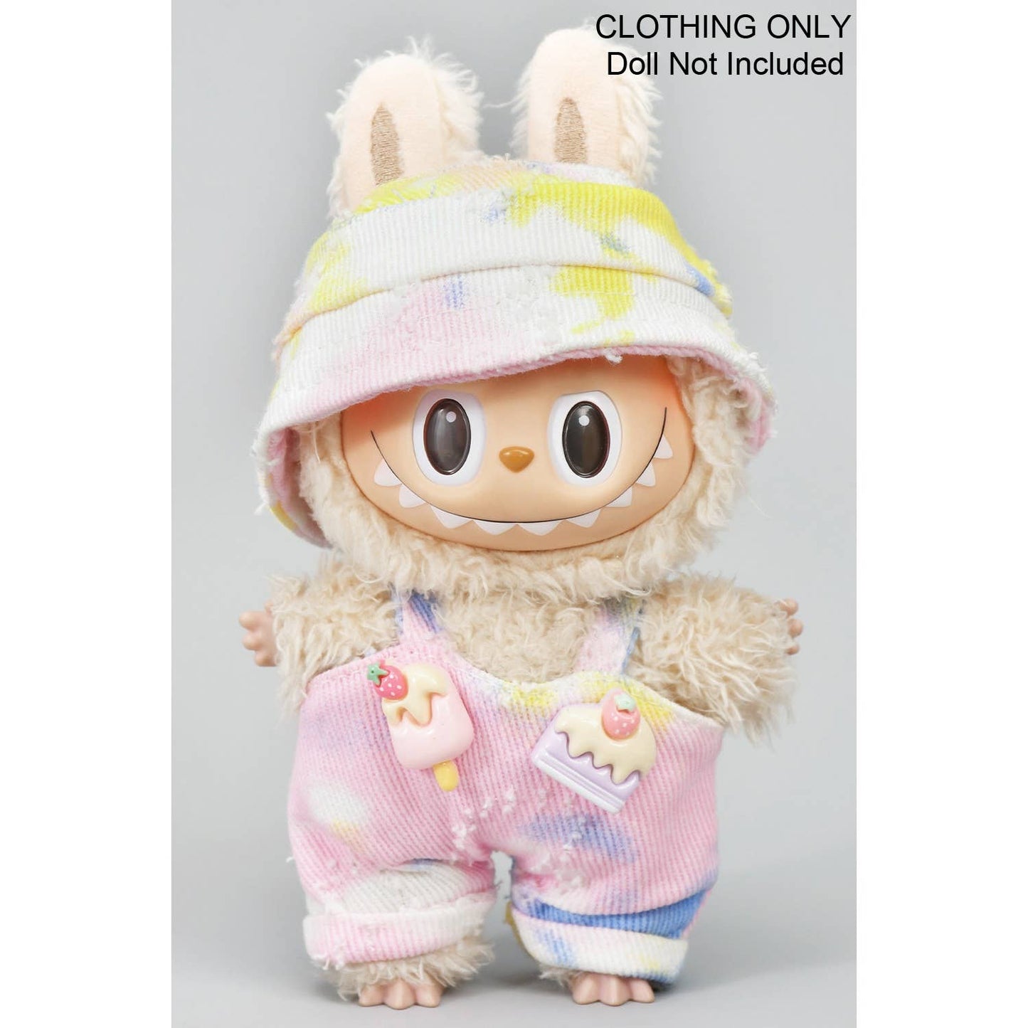 TYE DYE DENIM BUCKET HAT LABUBU OUTFIT ONLY