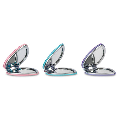 Heart Rhinestone Compact Mirror