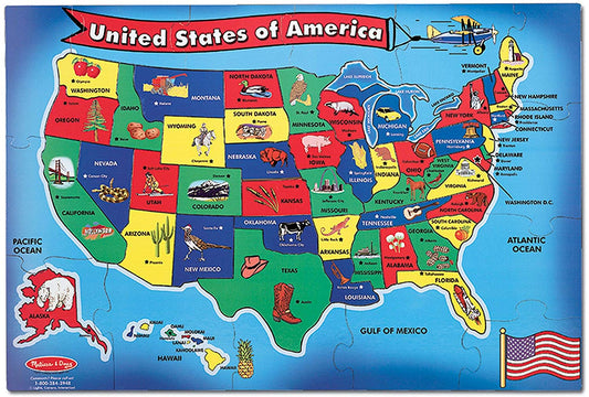 USA Map Floor Puzzle 51pc