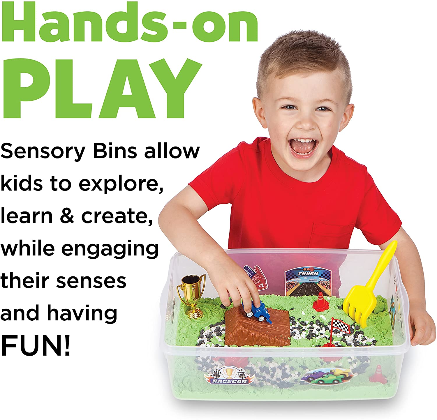 * Sensory Bin Race Track