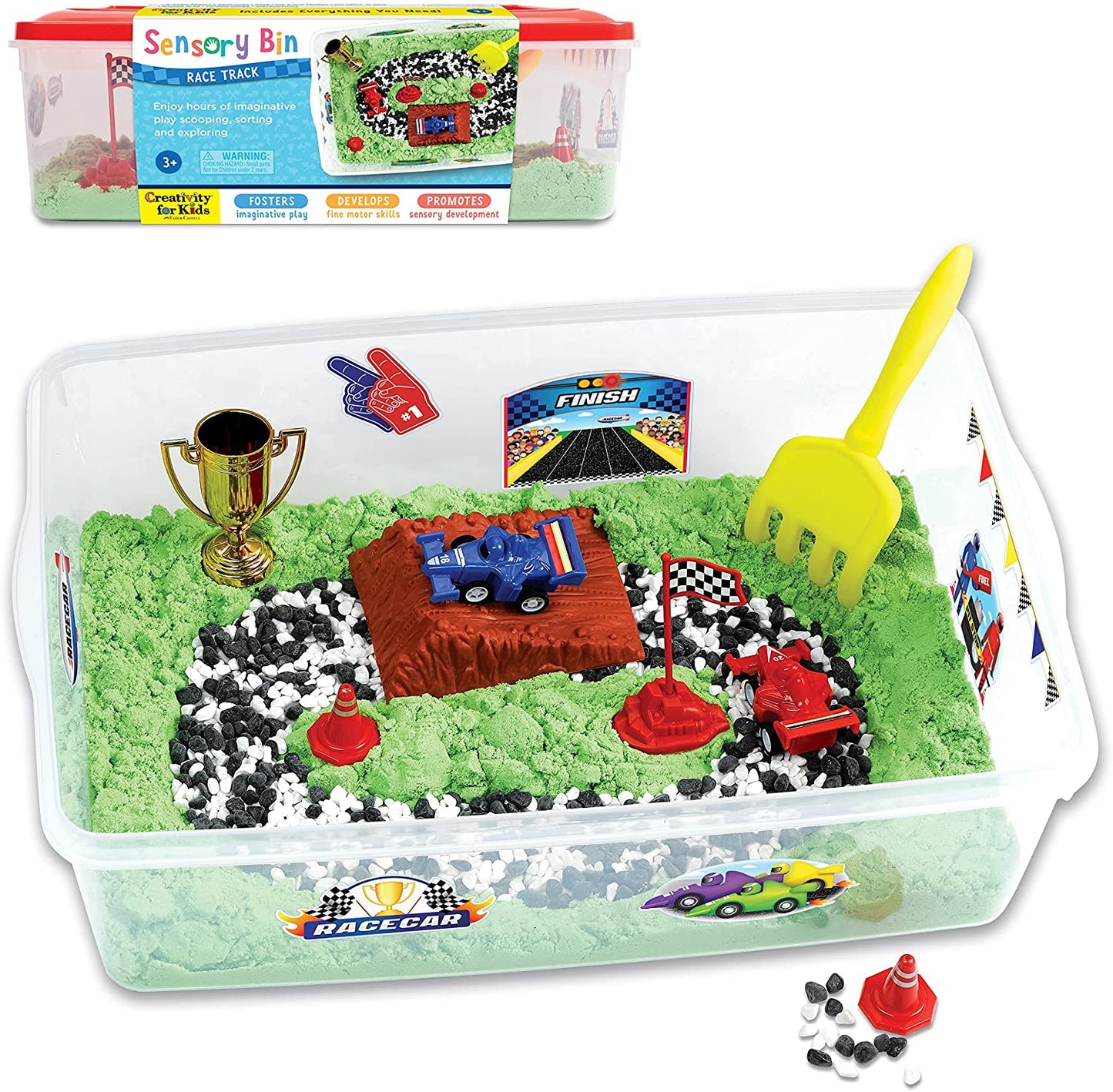 * Sensory Bin Race Track