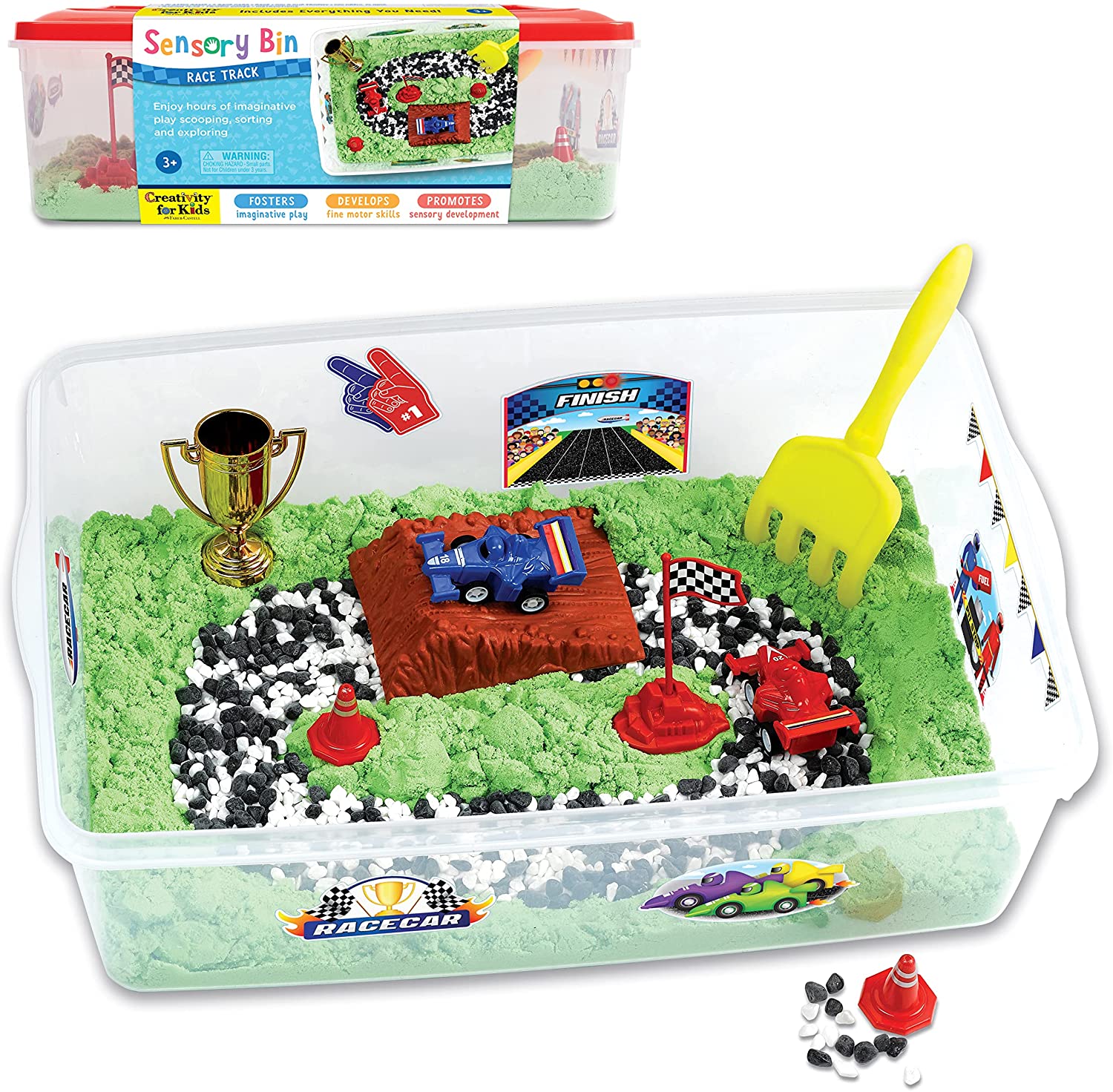 * Sensory Bin Race Track