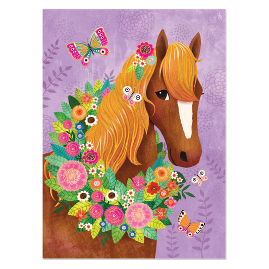 Horse Butterfly Foil Card